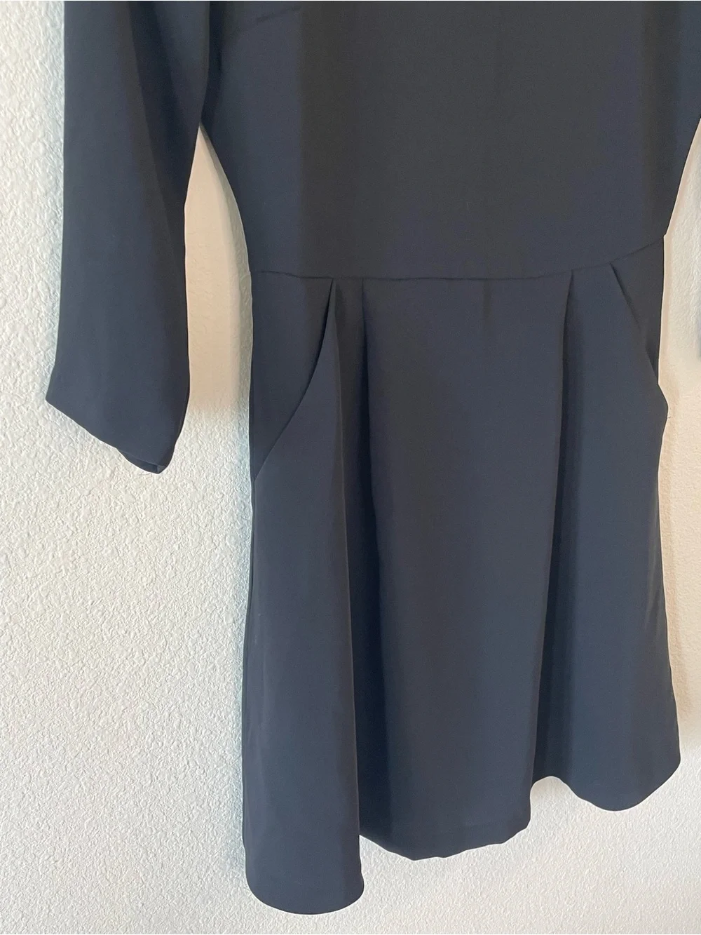 Tahari Black Fit & Flare Dress - Classic Three-Quarter Sleeve with Pockets - Picture 4 of 6